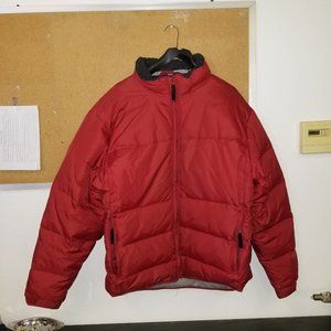 EUC Gap Men's Size Large L Red Down Puffer Jacket Waterproof Rain Snow Warm